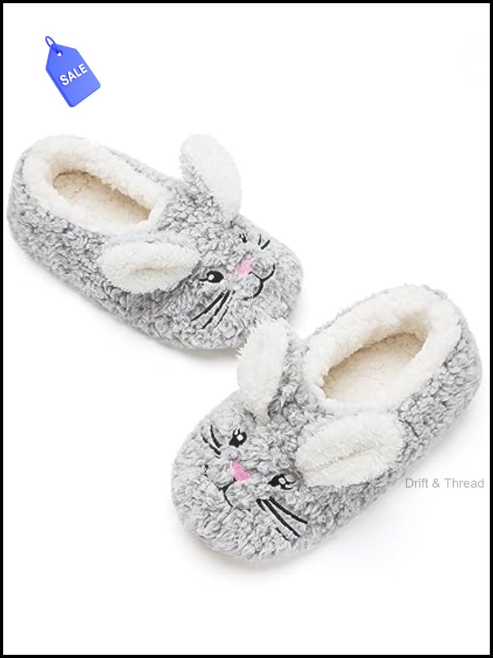 Fuzzy Bunny Slippers Soft Sole Non Slip Plush Women's House Shoes